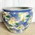 Mid 20th Century Vintage Chinese Hand Painted Blue Flower Porcelain Fishbowl/Vase For Sale - Image 5 of 7