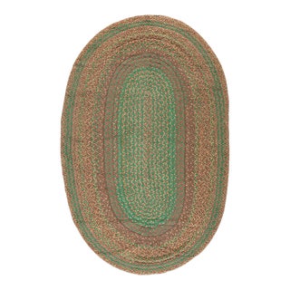 Antique Braided Rug 5'6" X 7'7" For Sale