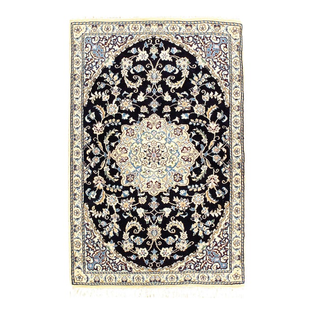 Pasargad DC Fine Hand Knotted Silk & Wool Nain Rug For Sale