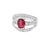1.46 Carat Ruby Diamond Platinum Band Ring Size 7 For Sale - Image 4 of 5