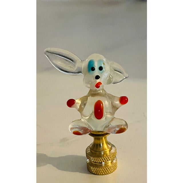 1970s Funny Rabbit Art Glass Lamp Finial For Sale - Image 4 of 4