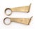 Reclaimed brass bar mount brackets designed to support rail tubing, commonly used for bar foot rails, handrails, or dance...