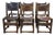 Antique English Chairs in Oak and Leather, 1800s, Set of 6 For Sale