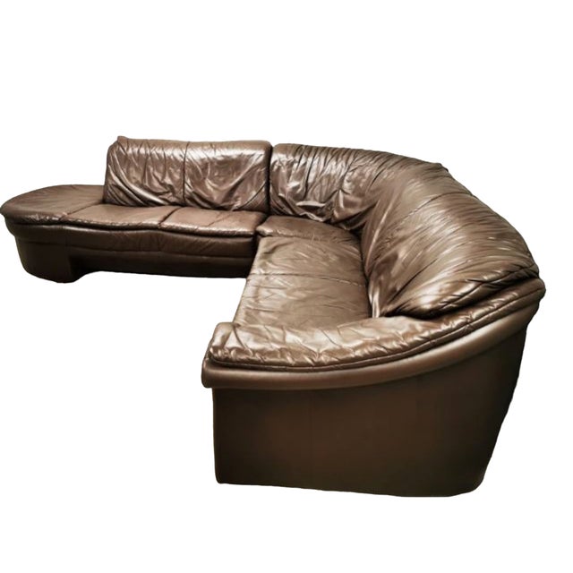 Mid Century Modern style sofa. Upholstery in aniline leather - the noblest and most luxurious type of leather. Aniline...