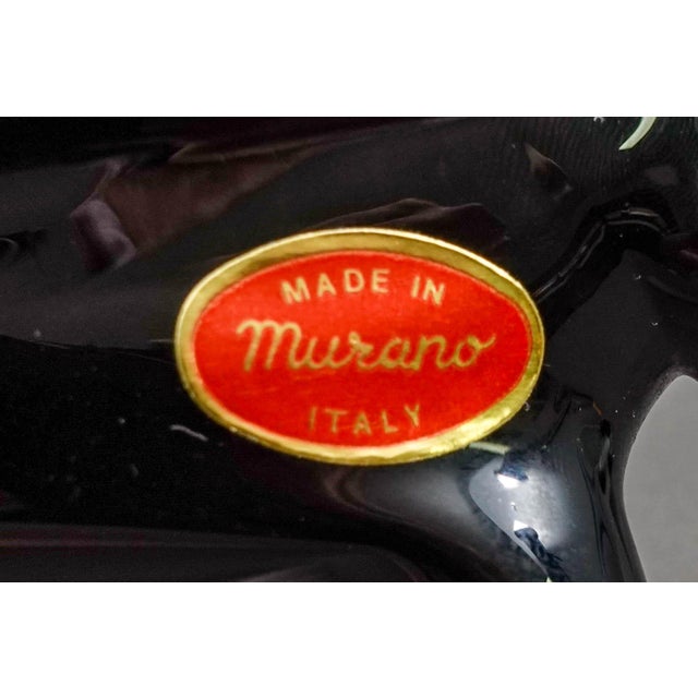 Black Murano Italy Vintage Black Blown Art Glass Bull Figurine Sculpture For Sale - Image 8 of 8