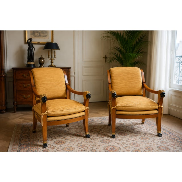French Neoclassical Conversation Sofa and Armchairs from Maison Rémy Paris, 1986, Set of 3 For Sale - Image 3 of 9
