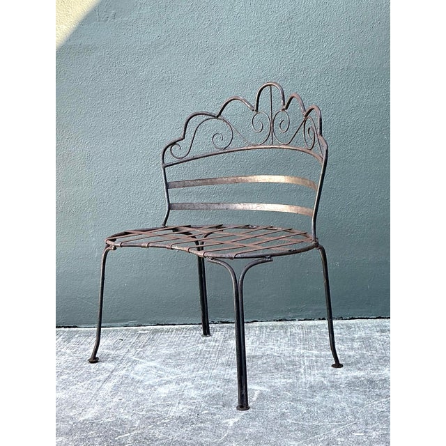 Late 20th Century Vintage Wrought Iron Scroll Bench For Sale - Image 5 of 12