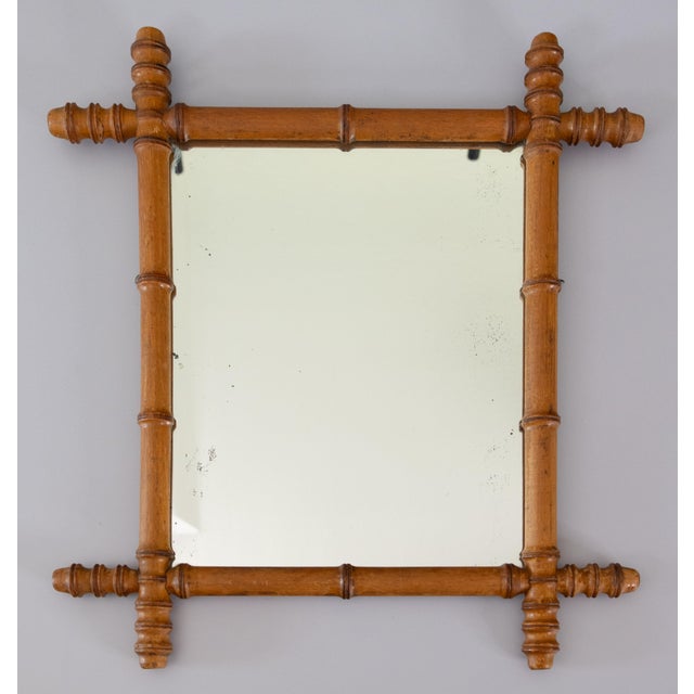 Antique French Faux Bamboo Carved Mirror For Sale In Houston - Image 6 of 6