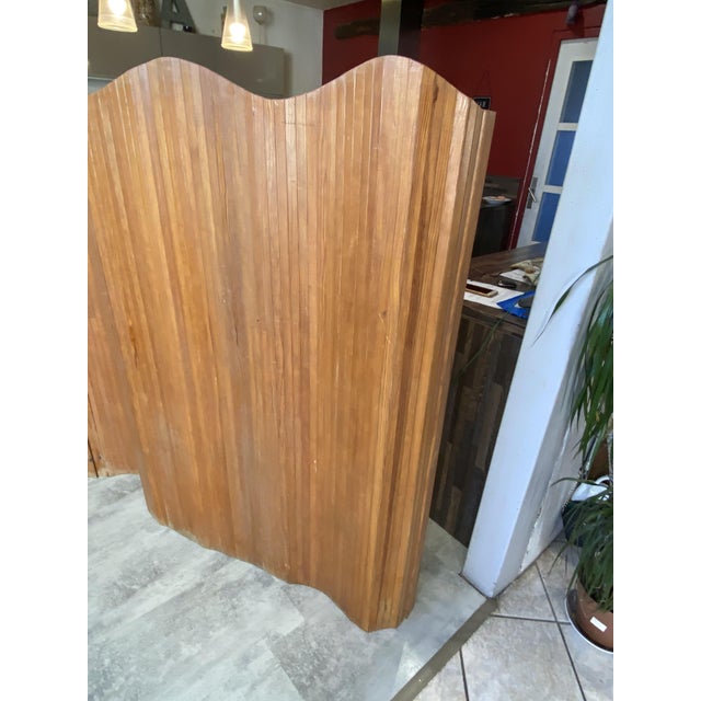 Vintage Freestanding Foldable Wooden Screen in the style of Baumann, 1950s For Sale - Image 6 of 18