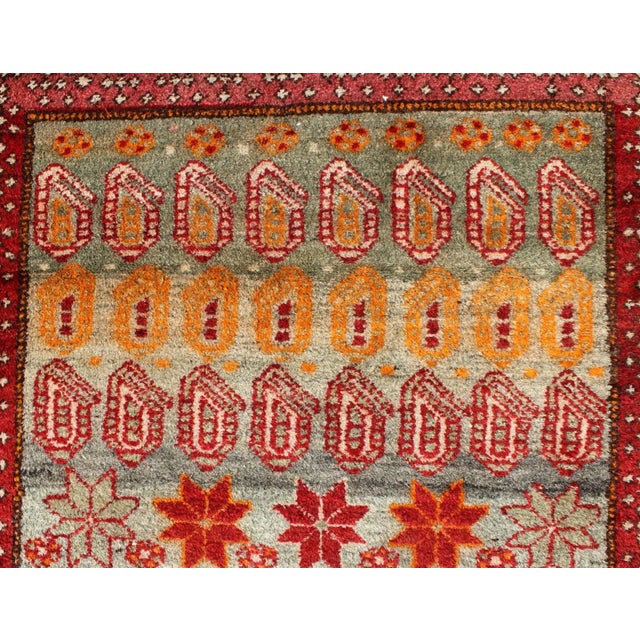 Red Antique Persian Hamadan Rug With Colorful Star Motif and Repeating Medallion For Sale - Image 8 of 12