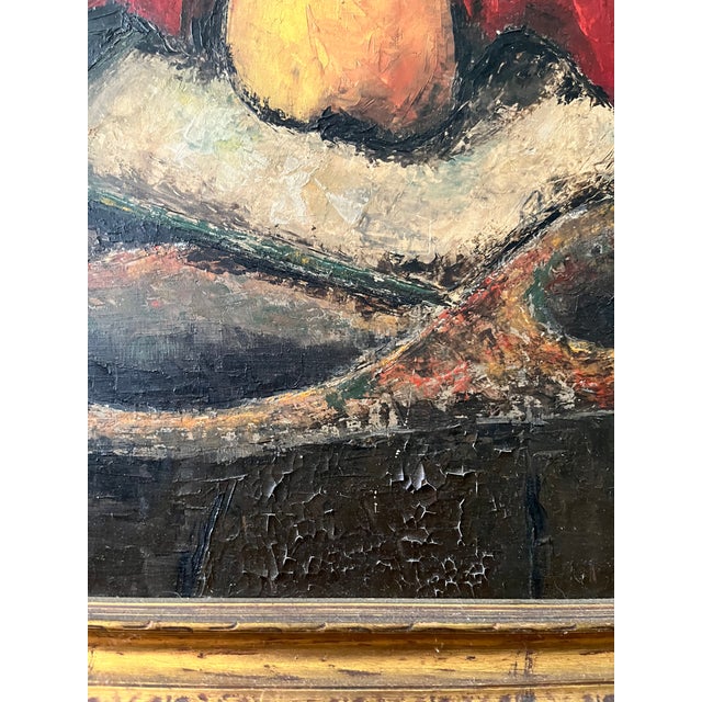1960s Vintage Still Life Oil on Board Painting Fauvist Style For Sale - Image 5 of 8