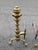 American Vintage Heavy Brass Beehive Style Andirons - A Pair For Sale - Image 3 of 7