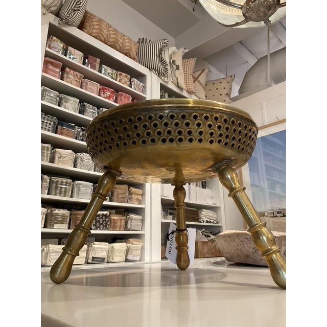 Solid Brass Small Low Stool For Sale - Image 10 of 12