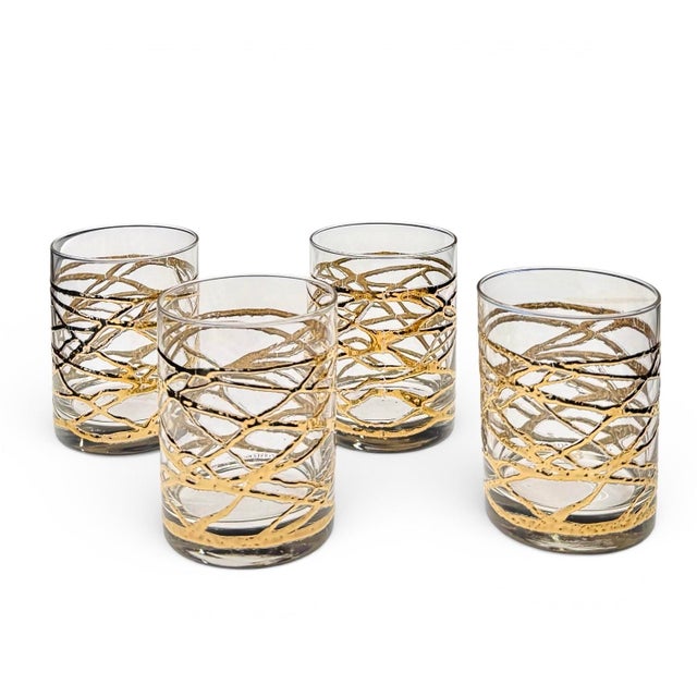 1970s 1970s Old Fashioned Glasses by Culver in the “Golden Ropes” Pattern - Set of 4 For Sale - Image 5 of 9