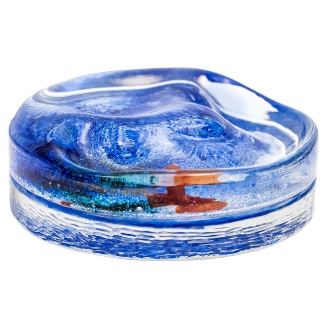 Alfredo Barbini Clear Glass Vide-Poche with Polychrome Oxide, 1970s For Sale - Image 10 of 10