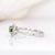 2020s Round Demantoid Garnet and Natural Diamond Ring in Solid 14k White Gold, Size 6.75 For Sale - Image 5 of 7