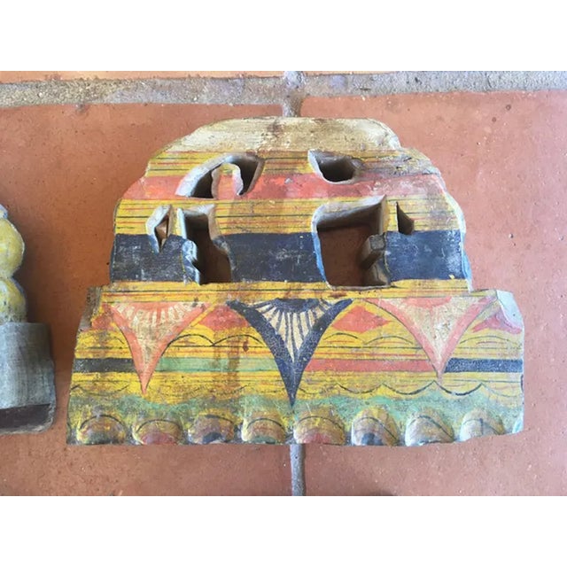 Beige Wooden Tiles with Rural Scenes, Sicily, Italy, 1890s, Set of 4 For Sale - Image 8 of 13