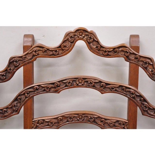 Late 20th Century Vintage Chinoiserie Carved Teak Wood Howdah Elephant Saddle Accent Chair For Sale - Image 5 of 12