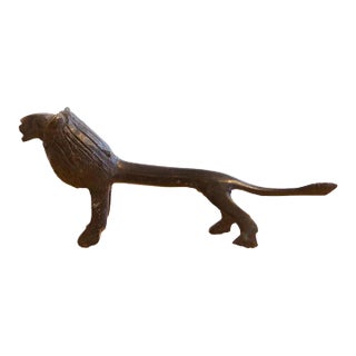 Vintage African Lion With Dark Patina For Sale