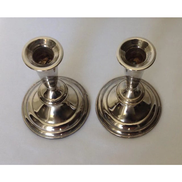 Silver Vintage Silver Plate Gorham Silversmith Co., Candle Holders - A Pair For Sale - Image 8 of 11