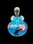 Blue Signed Hand‑Blown Studio Art Glass Perfume Bottle – Blue Swirl With Clear Stopper For Sale - Image 8 of 9
