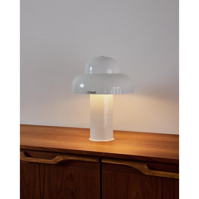 1970s White Metal Lamp from Opteam, 1970s For Sale - Image 5 of 5