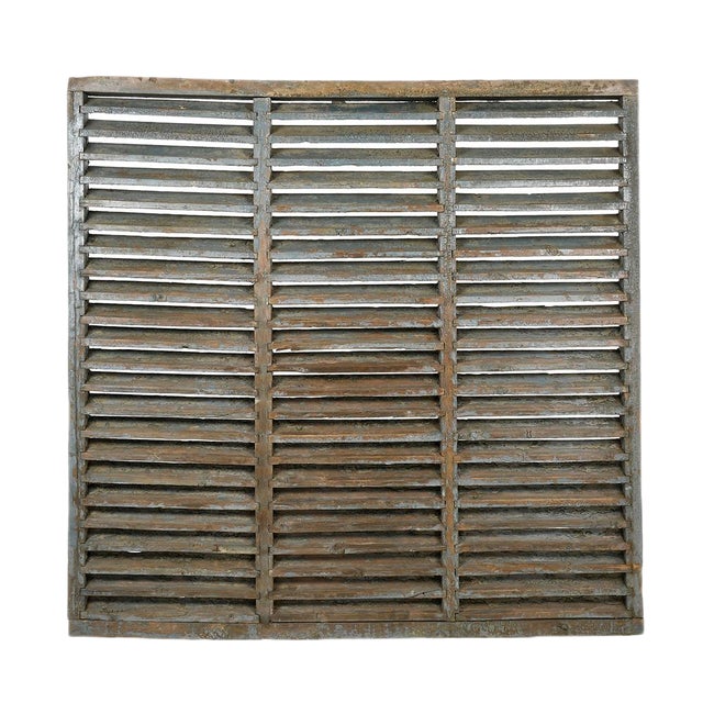 Large Patinated Wooden Shutter For Sale