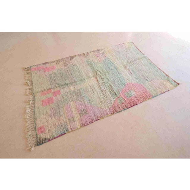 Mid-Century Modern Contemporary Pastel Wool Rug - 8.1 X 4.9 Ft For Sale - Image 9 of 9