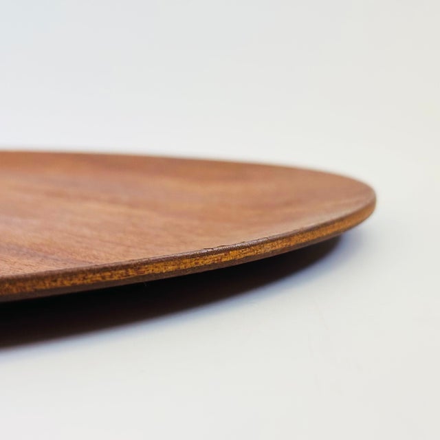 Wood Large Circular Teak Tray For Sale - Image 7 of 10