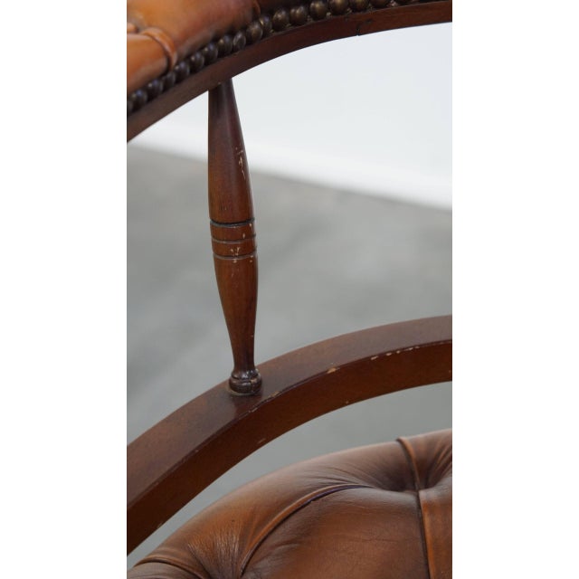 Chesterfield Office Chair in Cowhide and Wood For Sale - Image 13 of 16