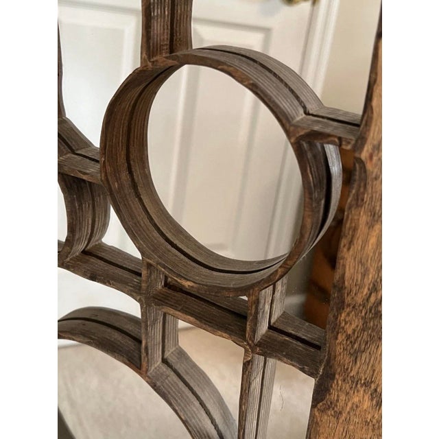 Brown Ron Pessolano (1947-2017) Signed Hand Crafted Studio Arts & Crafts Wood Frame Mirror One of a Kind For Sale - Image 8 of 12