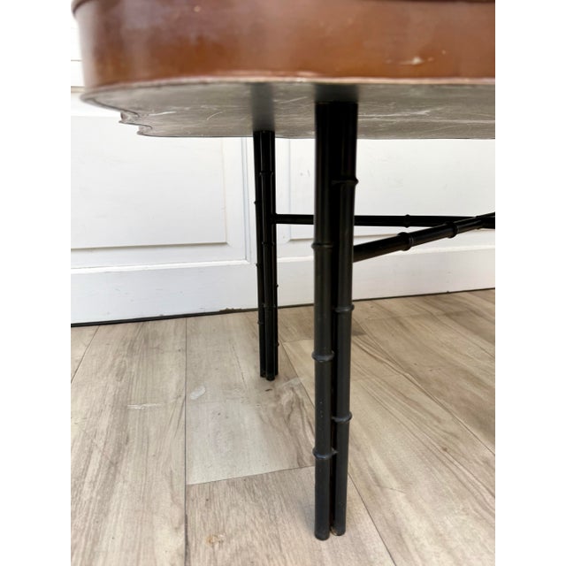 Vintage Italian Chinoiserie Tole Tray Coffee Table With Faux Bamboo Base For Sale - Image 10 of 15