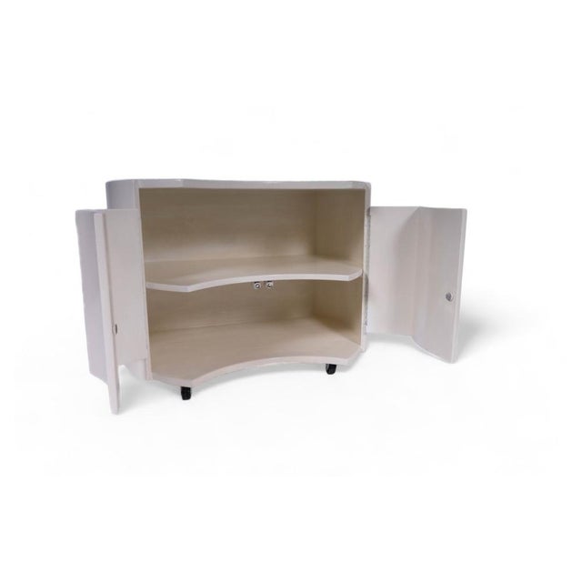 Nightstands with Chrome Wheels attributed to Gavina Simon, 1970s, Set of 2 For Sale - Image 6 of 8