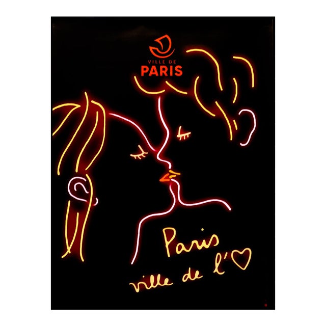 2026 French Ville De Paris Poster - Paris Ville De l'Amour (Kiss) For Sale