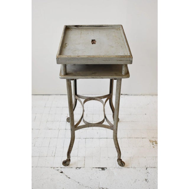 Wood Art Deco Industrial Silver-Painted Rolling Cart, Circa 1920s For Sale - Image 7 of 12