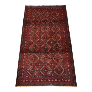 Baloch Rug 2'10'' X 5'1'' Blue Wool Vintage Tribal Hand-Knotted Oriental Carpet