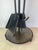 Mid 20th Century Mid-Century Modern Black Iron & Brass Fireplace Tool Set With Stand For Sale - Image 5 of 8