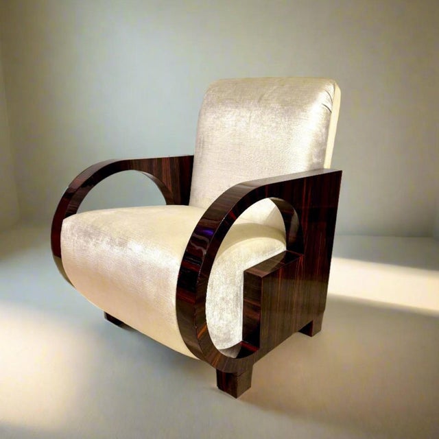 Cream Art Deco Style Fauteuil Inspired by Dominique For Sale - Image 8 of 18
