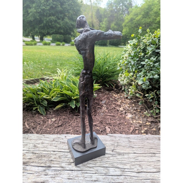 Vintage Brutalist Diego Giacometti Style Bronze Figurine For Sale In Charlotte - Image 6 of 12