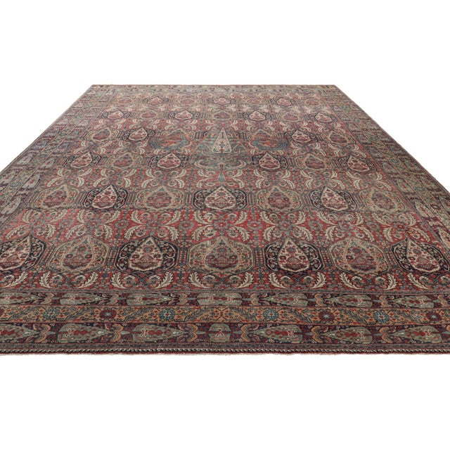 Rug & Kilim Oversized Antique Kerman Lavar Rug in Red With Floral Patterns | Rug & Kilim For Sale - Image 4 of 7
