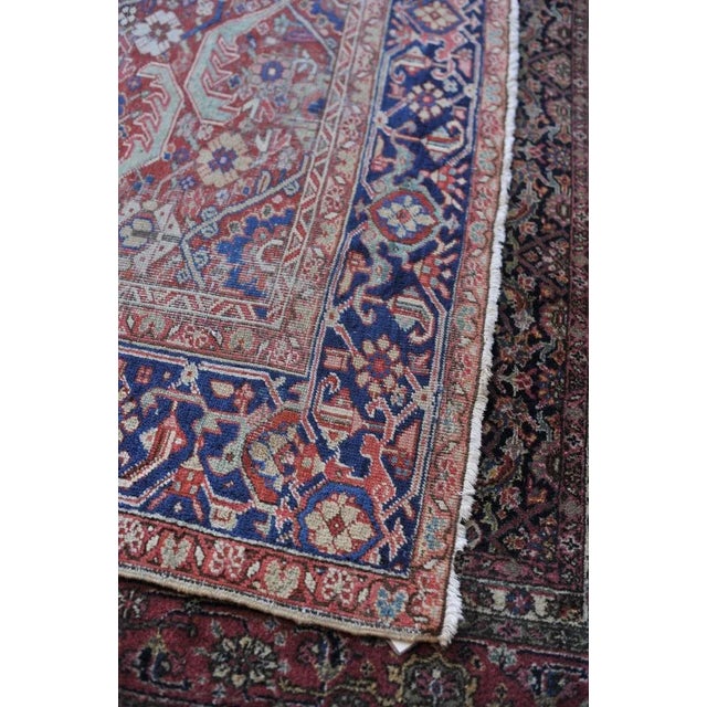 Textile Antique Geometric Jagged Flower Pattern Rug 9.7 x 13 For Sale - Image 7 of 13