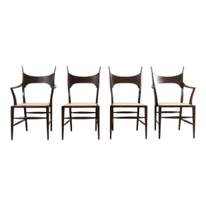 Set of Four Antler Dining Chairs by Edward Wormley for Dunbar