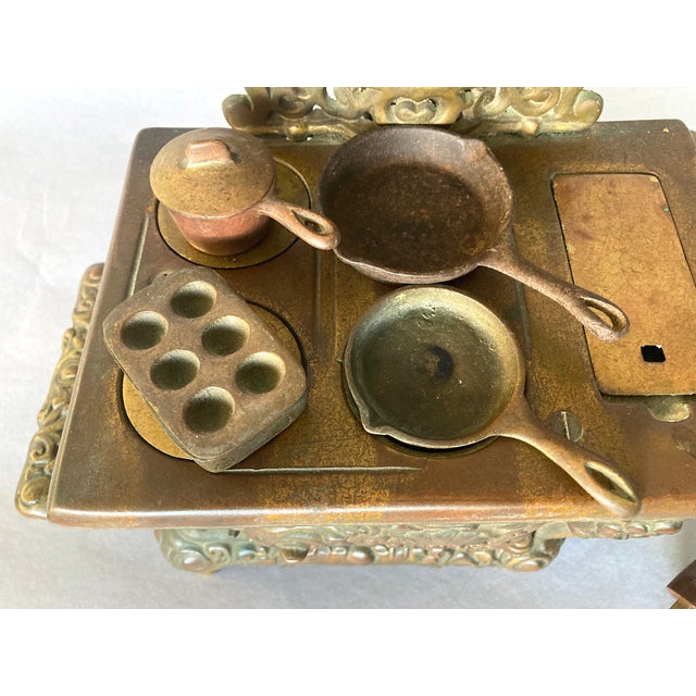 1930s Antique Salesman's Sample, Cast Iron Wood Burning Stove - Savage - As Table Lamp For Sale - Image 5 of 12