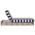 Gillian Chaise Lounge, Heather Tan/Navy Stripe For Sale - Image 11 of 12