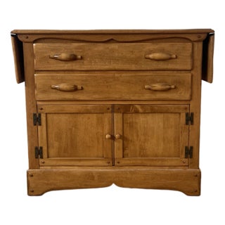 Vintage Maple Drop Leaf-Sideboard Credenza Bar For Sale