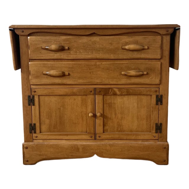 Vintage Maple Drop Leaf-Sideboard Credenza Bar For Sale