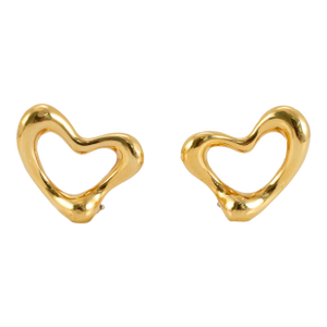 Tiffany & Co. Elsa Peretti 18k Yellow Gold Large Open Heart Clip on Earrings, A Pair