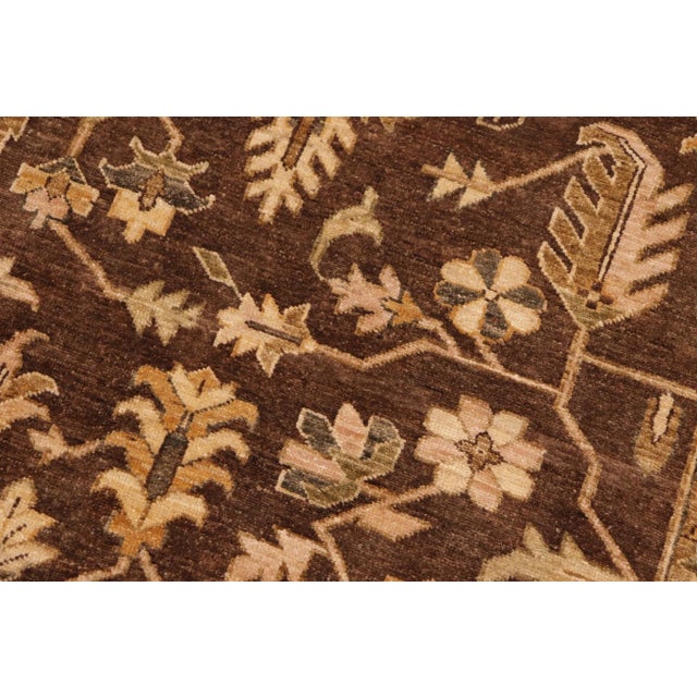 1980s Boho Chic Kafkaz Brown/Tan Wool Rug - 9'9 X 13'10 For Sale In New York - Image 6 of 9