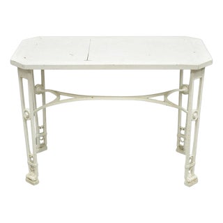 Antique Gothic Renaissance Wrought Iron Stretcher Base Potting Side Table (A) For Sale