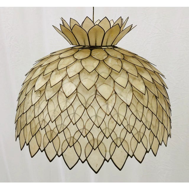 Vintage Pearlescent Pendant Chandelier For Sale - Image 13 of 13